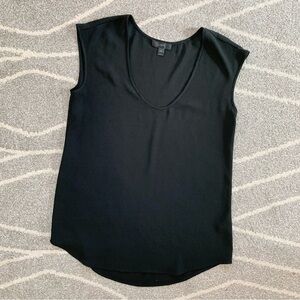 J. Crew Black Chiffon Sleeveless Top